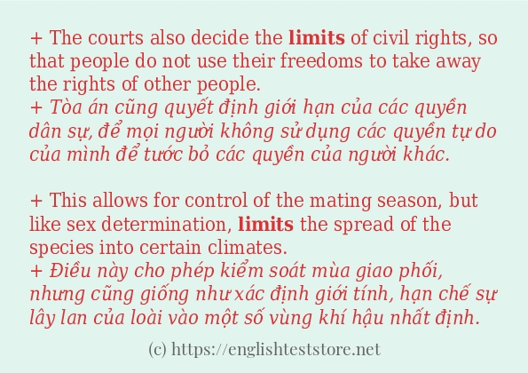 Cách dùng từ limits