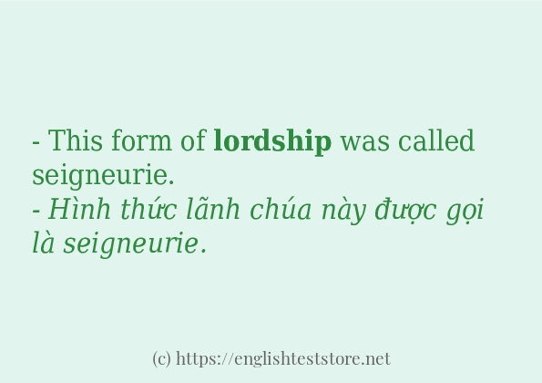 Cách dùng từ lordship