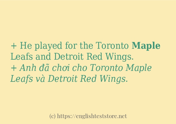 Cách dùng từ maple