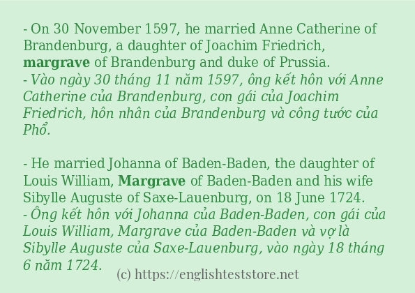 Cách dùng từ margrave Cách dùng từ margrave