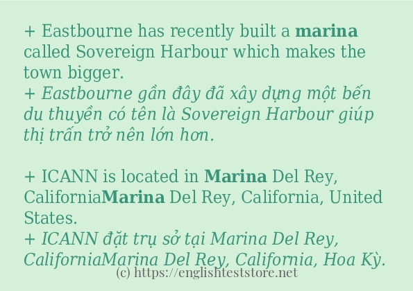 Cách dùng từ marina