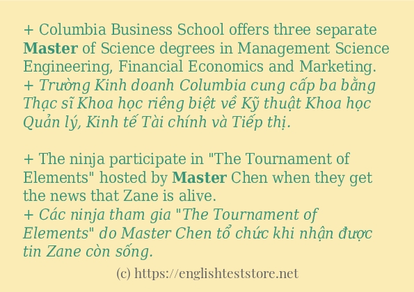 Cách dùng từ master