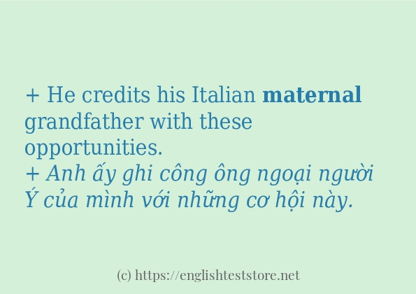 Cách dùng từ maternal