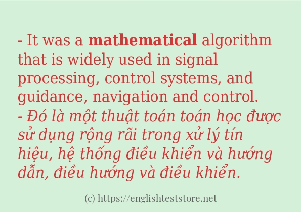Cách dùng từ mathematical