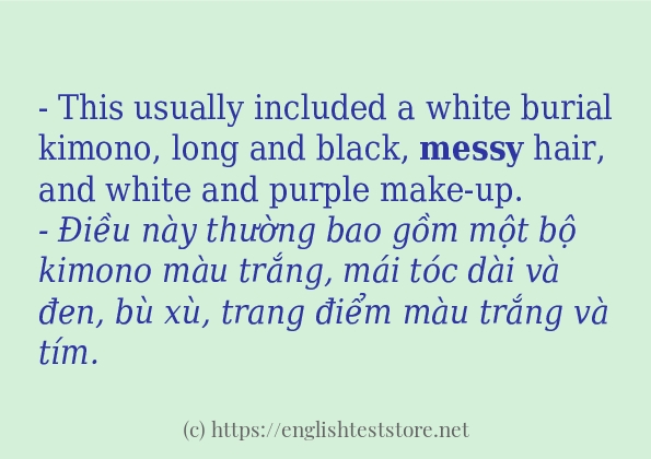 Cách dùng từ messy