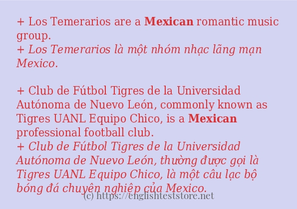 Cách dùng từ mexican