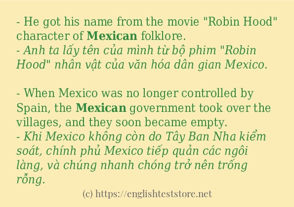 Cách dùng từ mexican