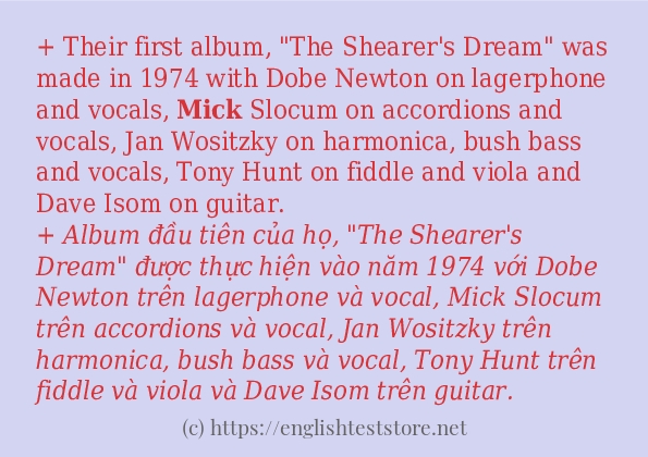Cách dùng từ mick