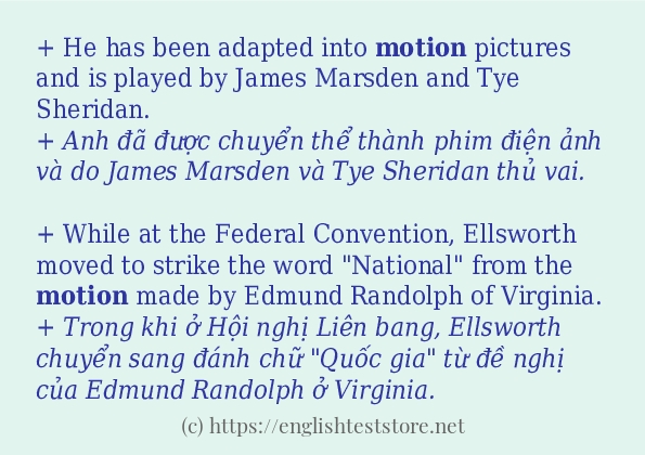 Cách dùng từ motion