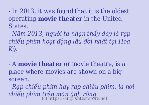 Cách dùng từ movie theater