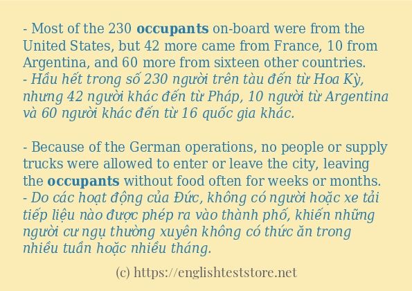 Cách dùng từ occupants Cách dùng từ occupants