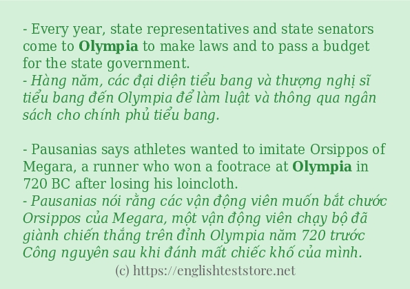 Cách dùng từ olympia