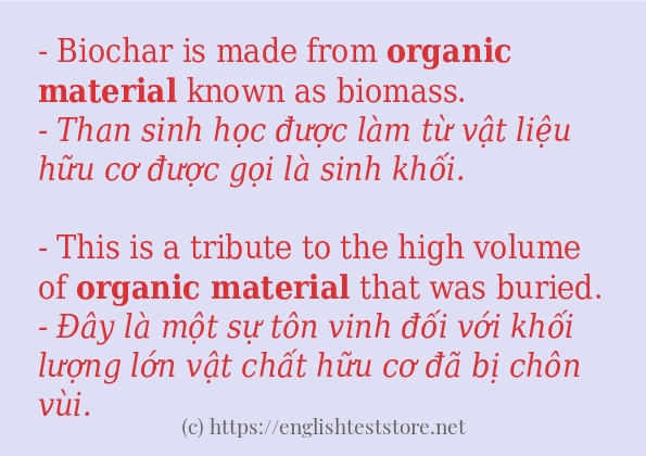 Cách dùng từ organic material