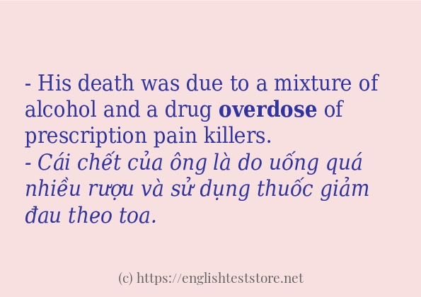 Cách dùng từ overdose