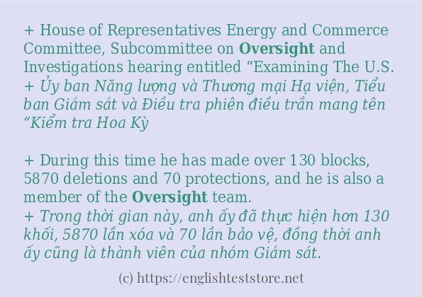 Cách dùng từ oversight