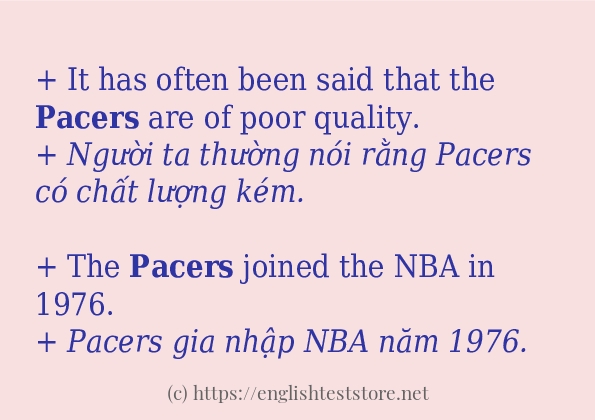 Cách dùng từ pacers