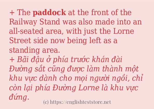 Cách dùng từ paddock