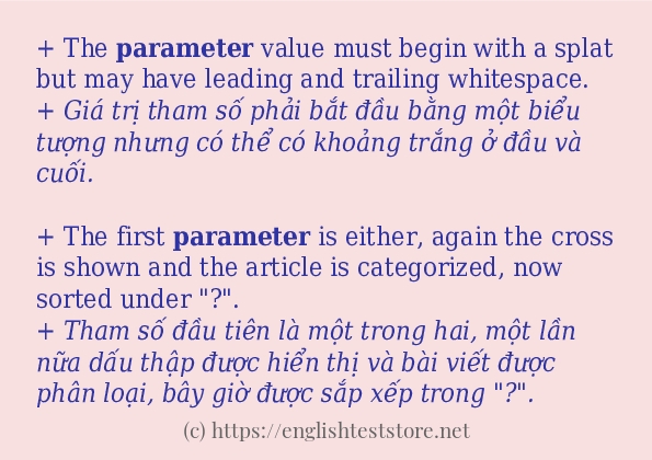 Cách dùng từ parameter