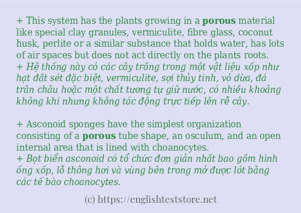 Cách dùng từ porous