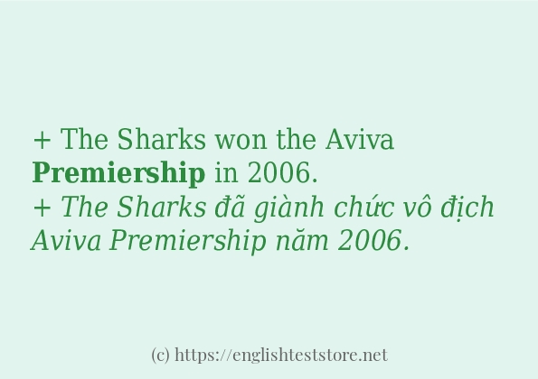 Cách dùng từ premiership