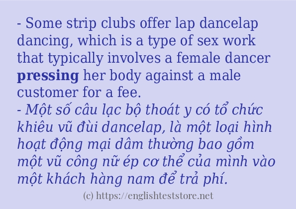 Cách dùng từ pressing