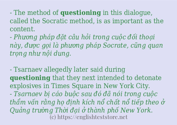 Cách dùng từ questioning