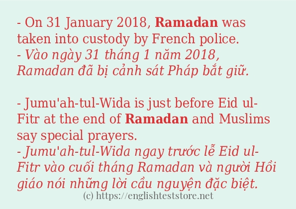 Cách dùng từ ramadan