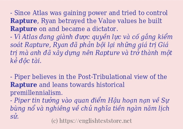 Cách dùng từ rapture