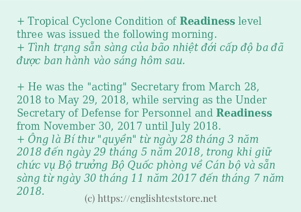 Cách dùng từ readiness