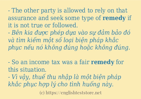 Cách dùng từ remedy