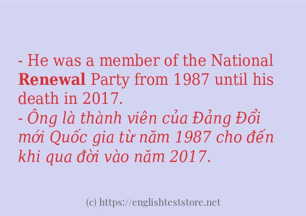 Cách dùng từ renewal