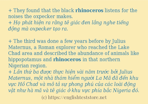 Cách dùng từ rhinoceros
