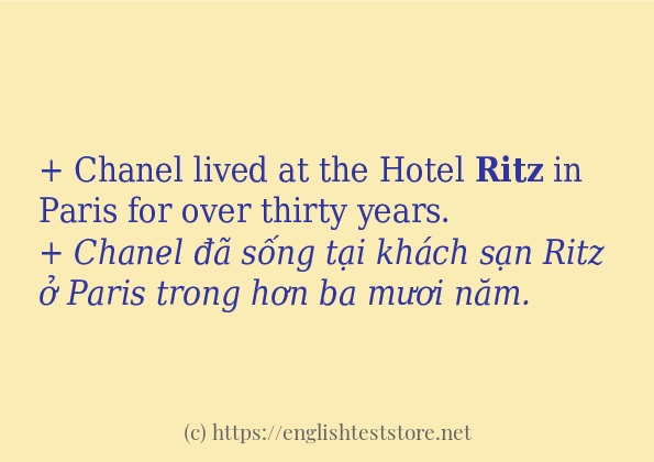 Cách dùng từ ritz