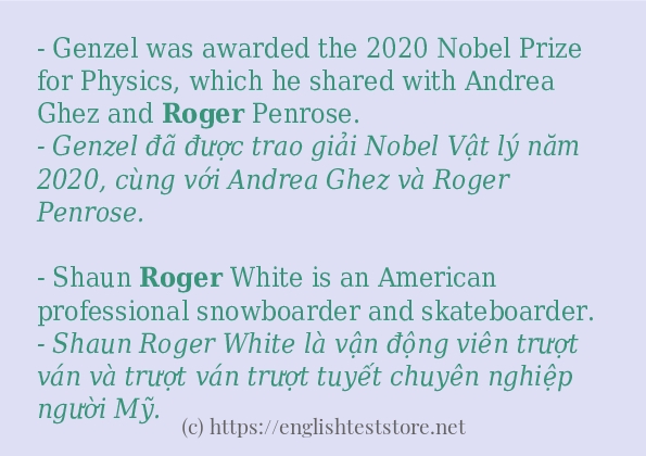 Cách dùng từ roger