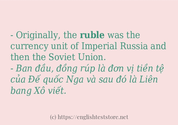 Cách dùng từ ruble