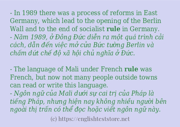 Cách dùng từ rule
