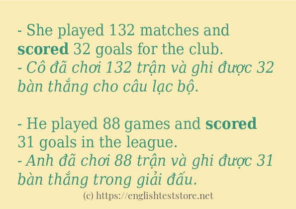 Cách dùng từ scored