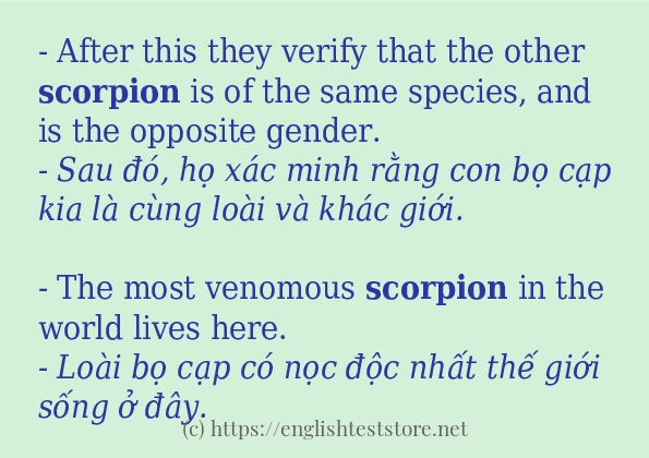 Cách dùng từ scorpion