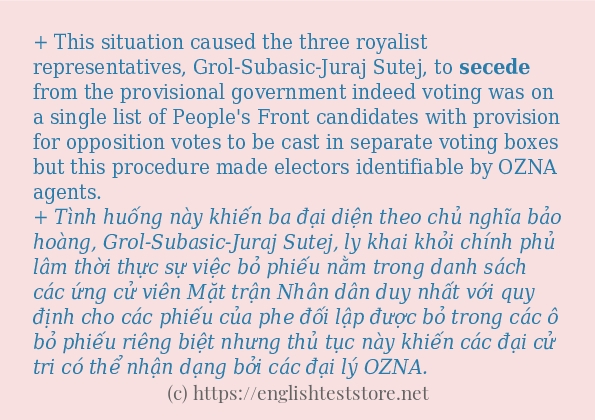 Cách dùng từ secede