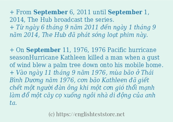 Cách dùng từ september