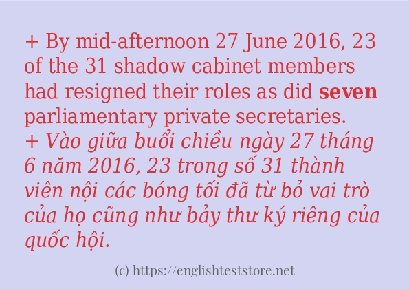 Cách dùng từ seven