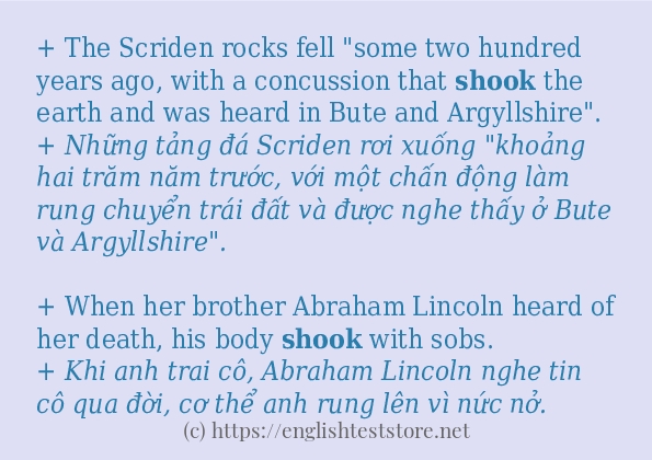 Cách dùng từ shook