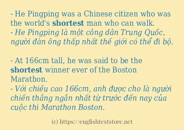 Cách dùng từ shortest Cách dùng từ shortest