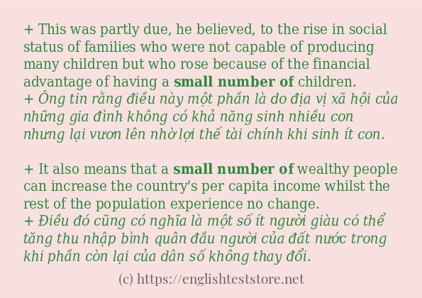 Cách dùng từ small number of