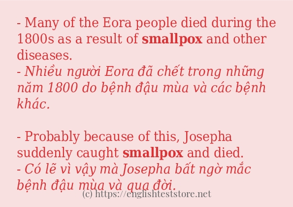 Cách dùng từ smallpox