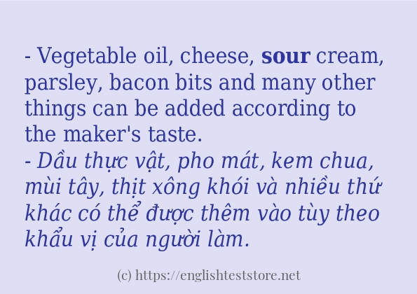 Cách dùng từ sour Cách dùng từ sour