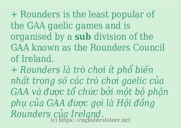 Cách dùng từ sub