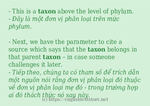 Cách dùng từ taxon