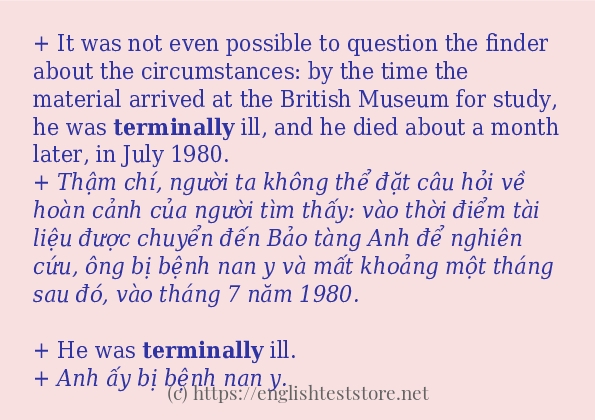Cách dùng từ terminally