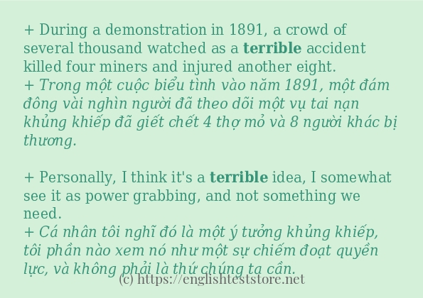 Cách dùng từ terrible